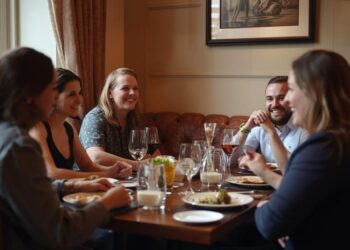 Food lovers enjoying spring dining experience at new restaurant opening New York