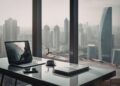NYC tech startups founders working with Manhattan skyline in background