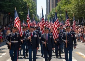 Veterans marching in Brooklyn Memorial Day parade during NYC weekend events 2026
