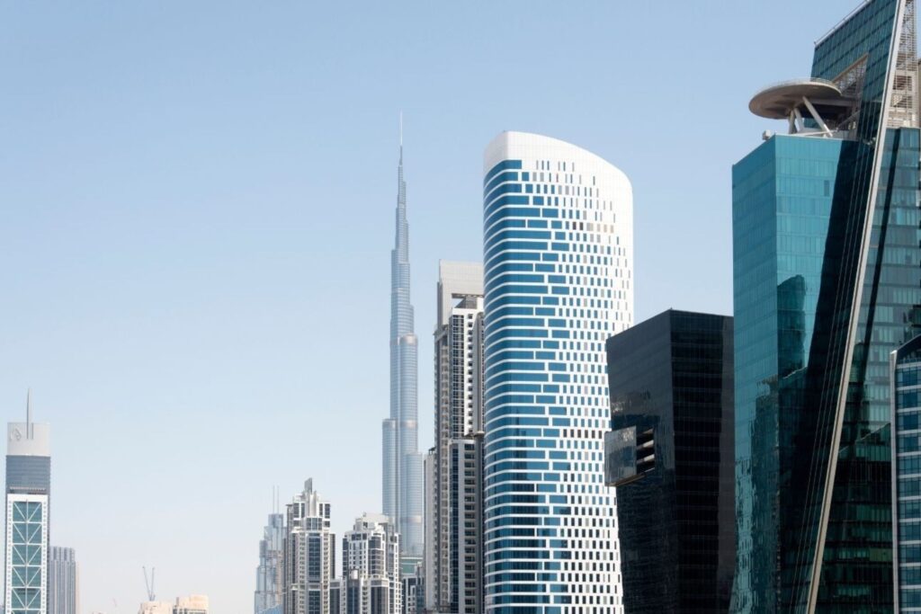 Dubai free zone business towers showing international expansion opportunities for NYC firms