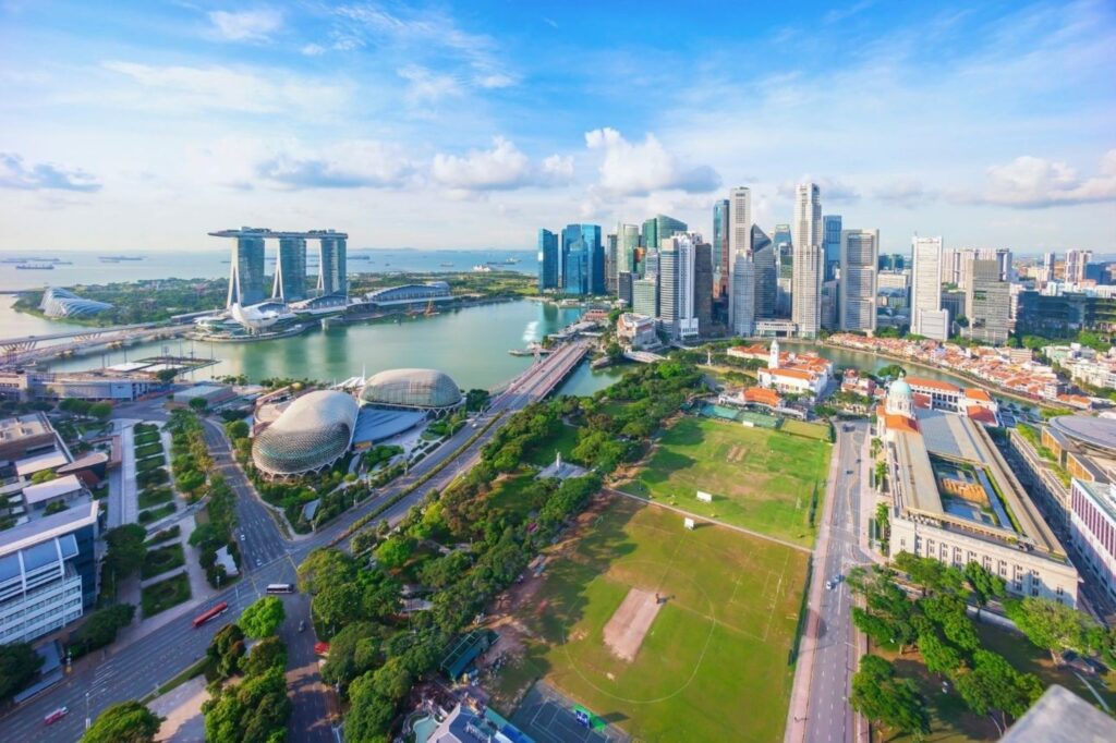 Singapore financial district representing top global business expansion hub for NYC companies
