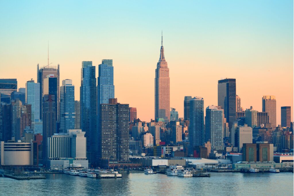 Venture capital NYC skyline showing financial district towers and startup investment activity in 2026