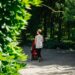 woman-walking-botanical-garden-path-unsplash - NYCwebzine A woman walks along a tree-lined path at one of New York City's botanical gardens in autumn
