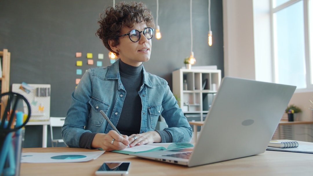 An entrepreneur building her outreach list to find her first customer in a New York City workspace